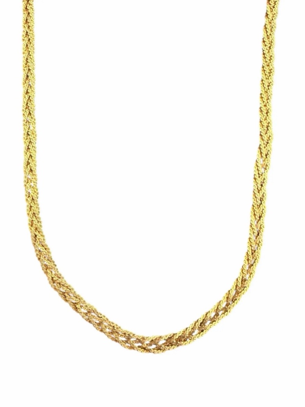 Vintage Herringbone 14k Gold Filled Chain Necklace for Women